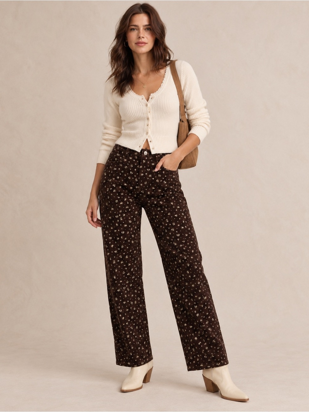 Etta Western Trouser Floral corduroy Pants